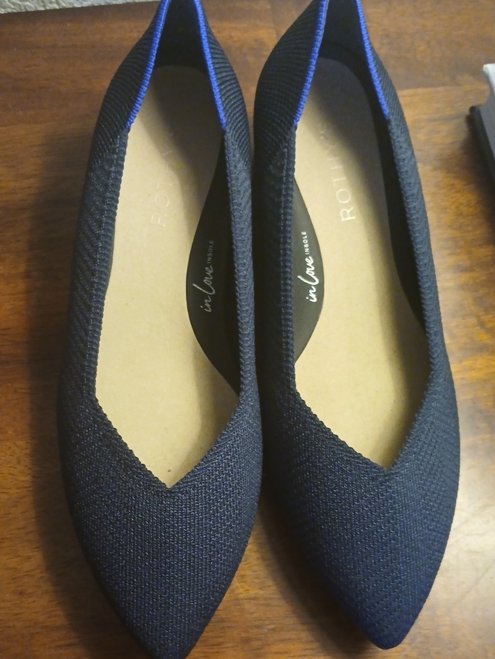 Rothys Navy Blue Block Heel